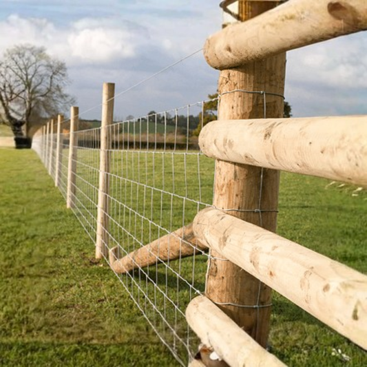 0.8m Stock Wire Mesh Fencing – Galvanised Steel Field Fence – 50m Roll – Heavy-Duty Livestock & Garden Wire – 2.5mm Edging Wires, 2.0mm Inner Wires