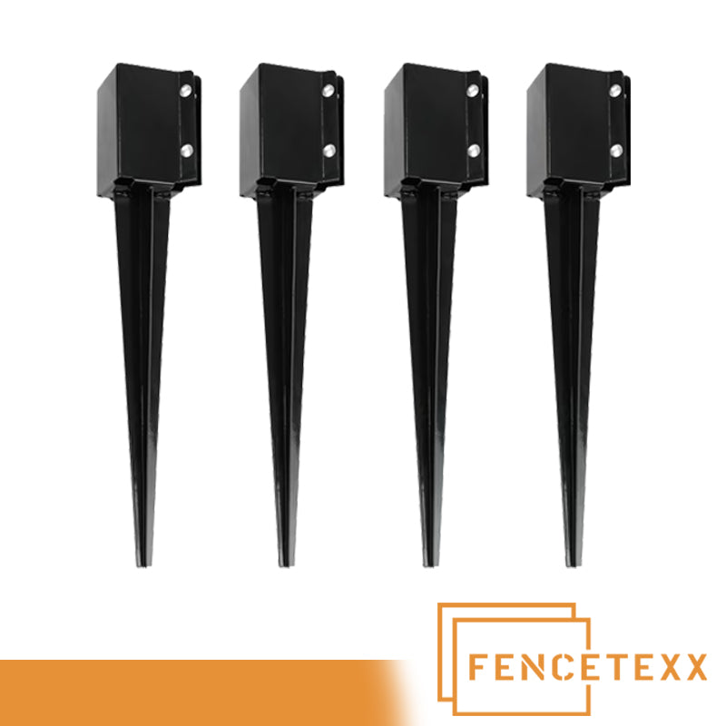 Black Powder Coated Fence Post Spike – Heavy Duty Support | 50 x 450mm
