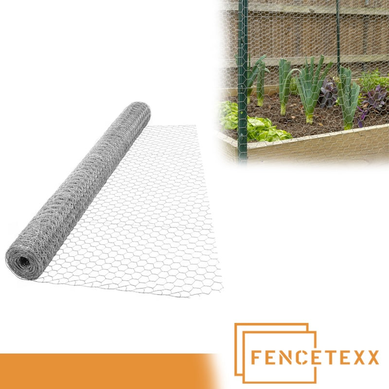 Galvanised Hexagonal Wire Mesh Roll – 50mm Hole | 0.9mm Wire | 1.2m x 25m