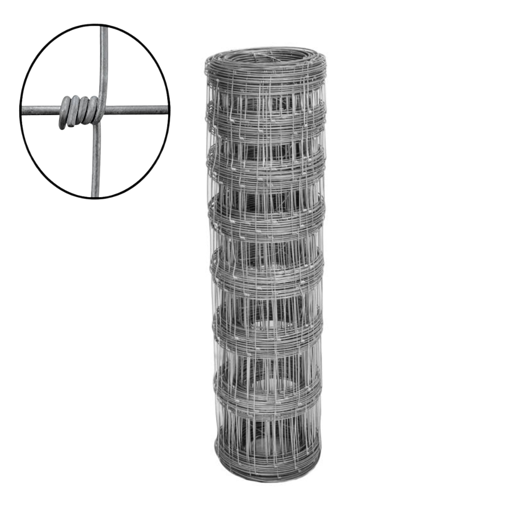 0.8m Stock Wire Mesh Fencing – Galvanised Steel Field Fence – 50m Roll – Heavy-Duty Livestock & Garden Wire – 2.5mm Edging Wires, 2.0mm Inner Wires