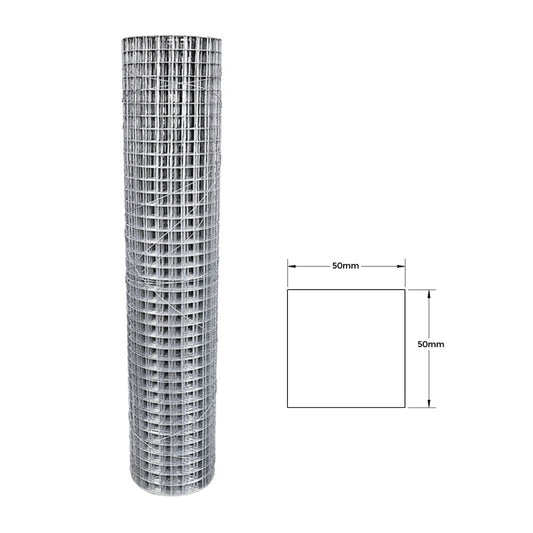 Premium Galvanised Square Wire Mesh Roll – 1.2m x 15m | 50mm Hole | 2mm Wire
