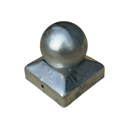 Ball Fence Post Cap 75mm Galvanised Silver