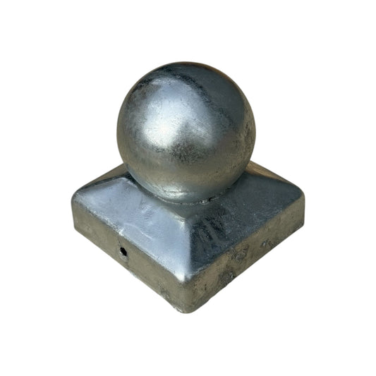 Ball Fence Post Cap 75mm Galvanised Silver