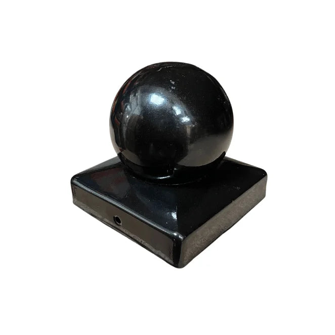 Ball Fence Post Cap 75mm Black