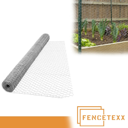 Galvanised Hexagonal Wire Mesh Roll – 50mm Hole | 0.9mm Wire | 1.2m x 25m